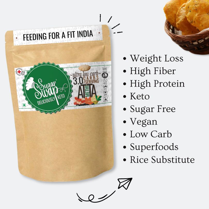 Sugar Swap - Keto flour (Methi) |  Healthy Atta | Sugar Free | Keto atta