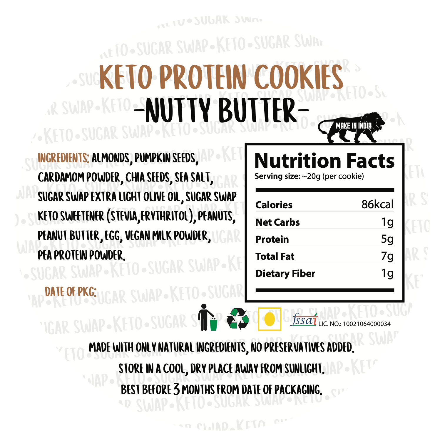 Sugar Swap Keto Protein Cookie Bites - Coconut (100g) | Sugar Free | Gluten Free