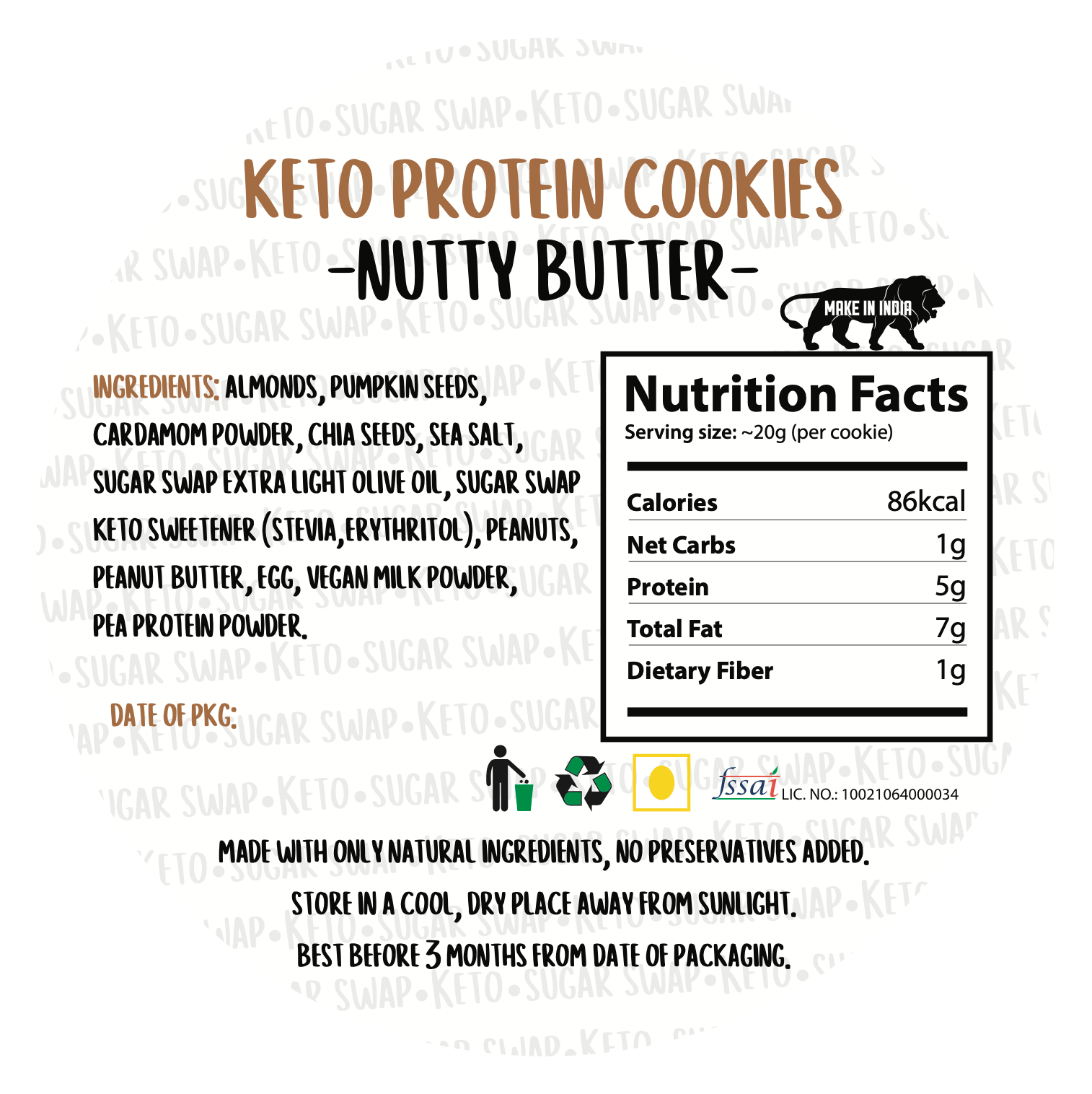 Keto Protein Cookies - Nutty Butter (5pc) | Sugar Free | Gluten Free