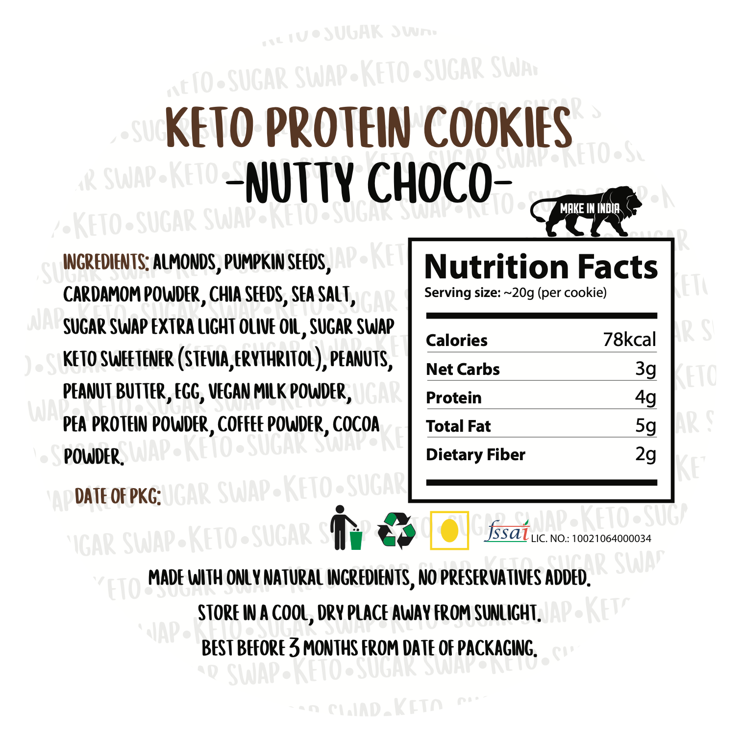 Sugar Swap Keto Protein Cookie Bites - Dark Chocolate (100g) | Sugar Free | Gluten Free