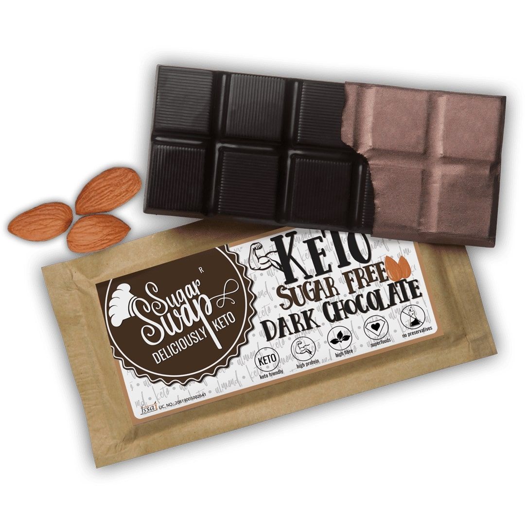 Keto Almond Dark Chocolate – Sugar free (Premium) Pack of 2