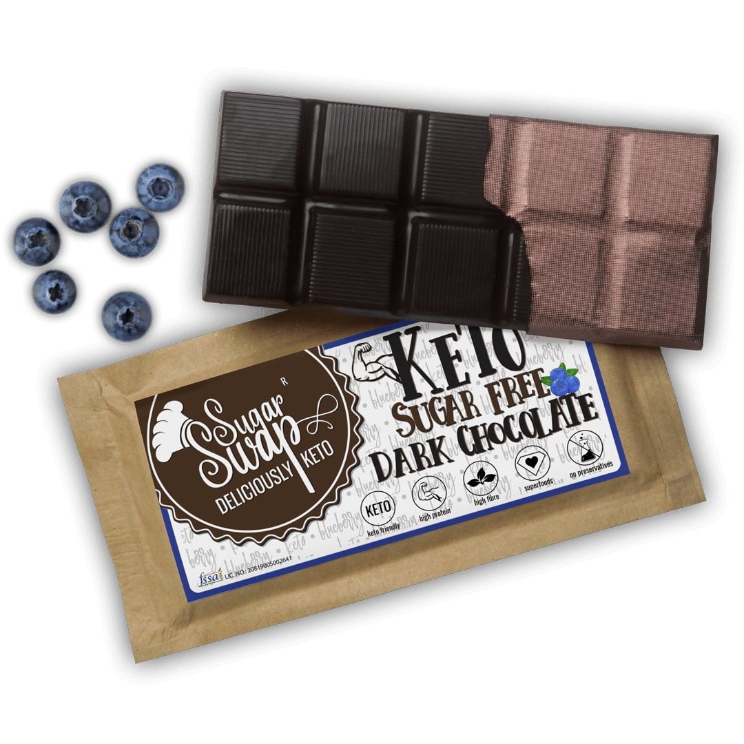 Keto Blueberry Dark Chocolate – Sugar free (Premium) Pack of 2